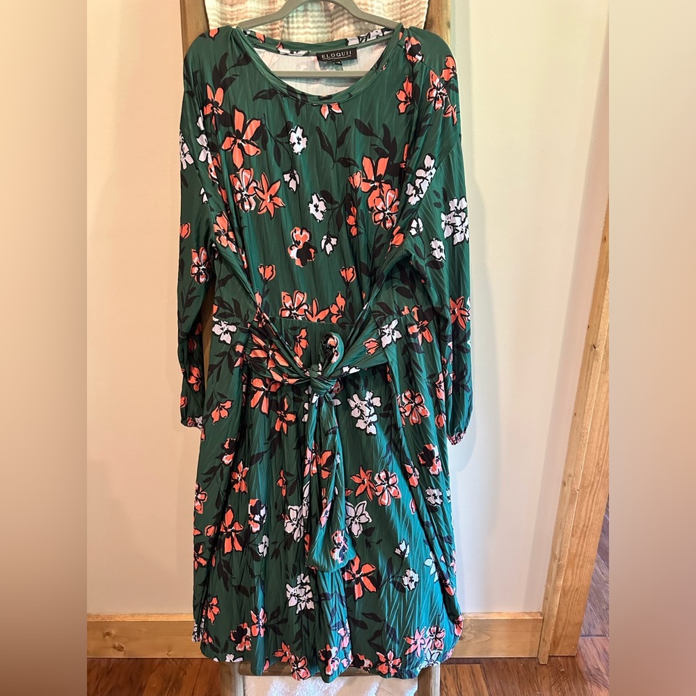 Eloquii floral tie waist midi dress - Lane Bryant  - 18/20